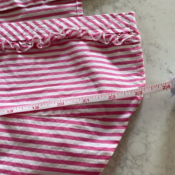 Lilly Pulitzer Button Down Long Sleeve Size 2 Striped Pink and White Shirt - Picture 7 of 12